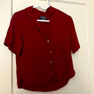 Abercrombie and Fitch red button top size: S